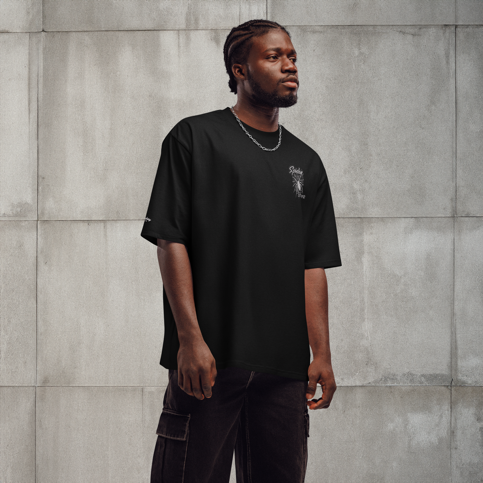 T-shirt Spidey black brodé