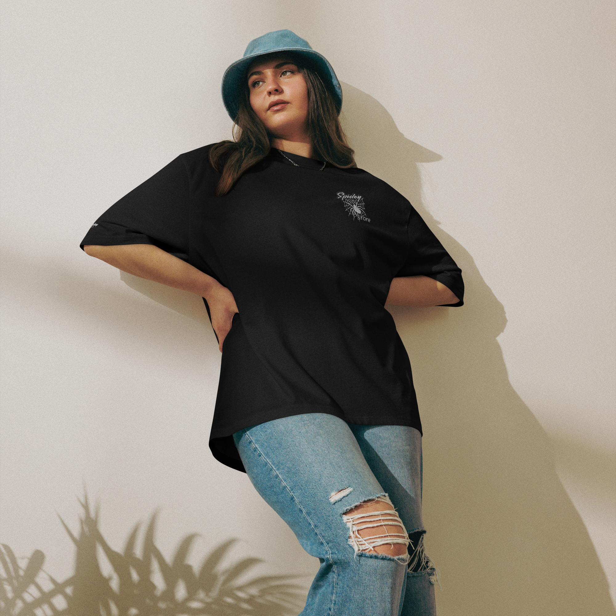 T-shirt Spidey black brodé